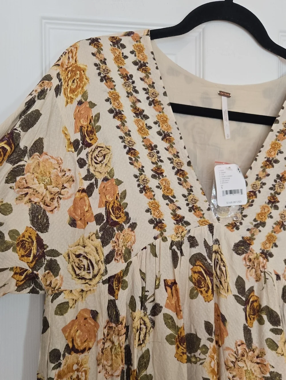 Free People Rows of Roses Maxi Dress Ivory Floral NWT Womens Size S